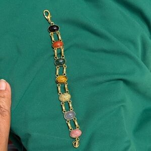 VINTAGE Multi-Stone Gold Bracelet